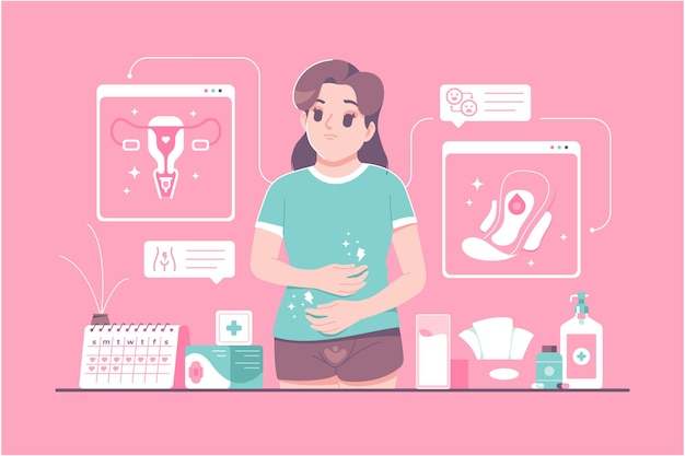 Design de ilustração de período menstrual de mulheres