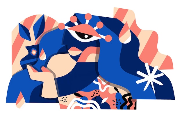 Design de ilustração de personagens de cubismo