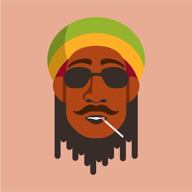 Vetor design de ilustração de personagens de reggae
