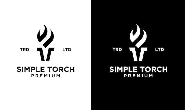 Vetor design de ilustração de símbolo vetorial de logotipo de tocha simples premium