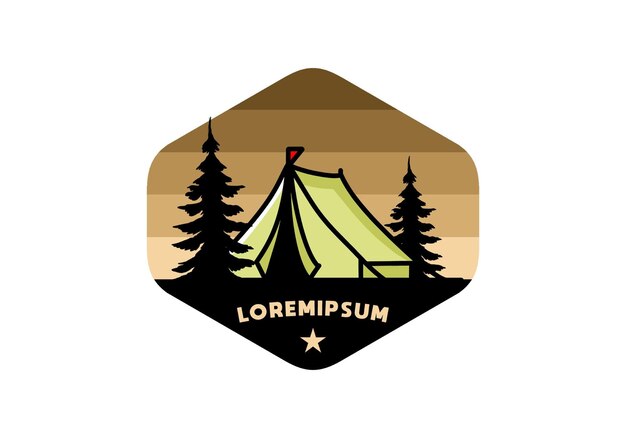 Design de ilustração de tenda de acampamento grande