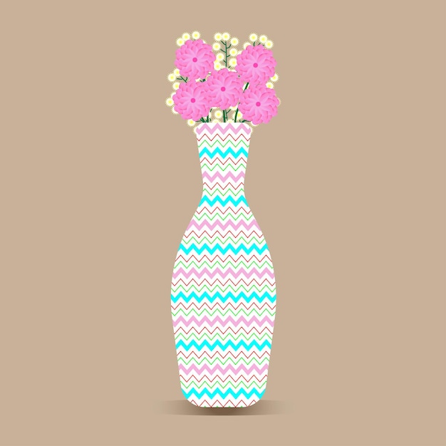 Design de ilustração de vaso de flor bonito