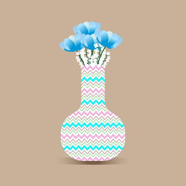 Design de ilustração de vaso de flor bonito