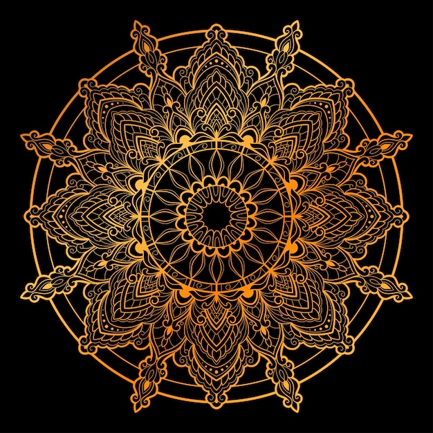 Design de ilustração dourada de arte mandala