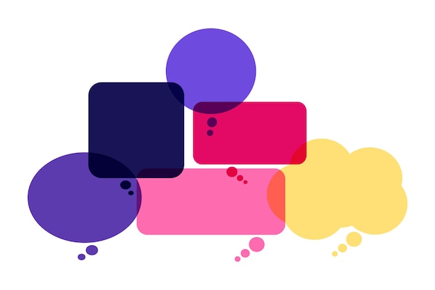 Design de ilustração vetorial de conceito de comunicação de bolha de fala colorida