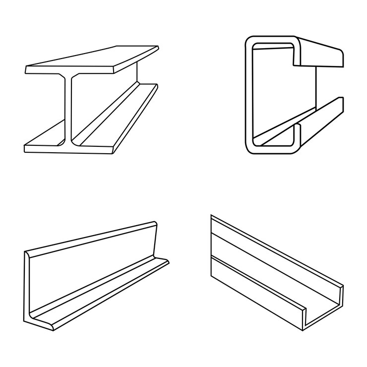 Vetor design de ilustração vetorial de ícone de aço perfil