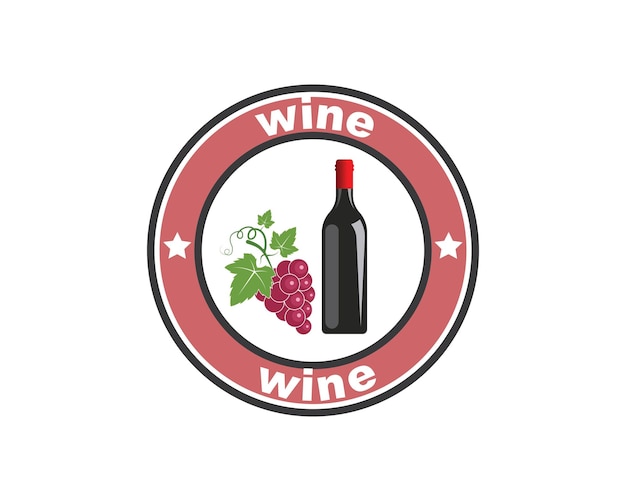 Design de ilustração vetorial de ícone de logotipo de vinho