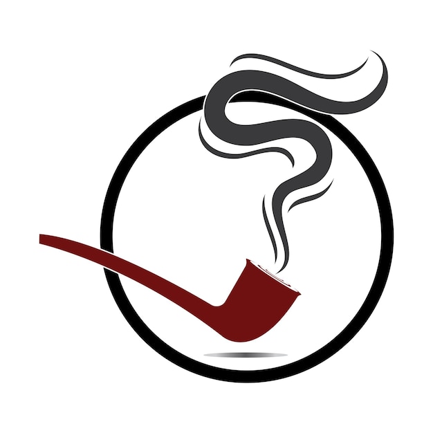 Design de ilustração vetorial de ícone de logotipo para fumar cachimbo imagem vetorial de ícone de cachimbo de charuto de tabaco