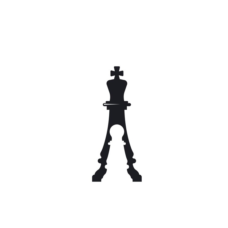 Vetor design de ilustração vetorial de ícone de peão de rei de xadrez
