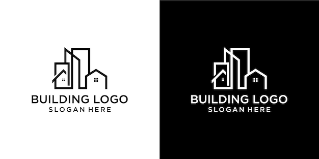 Vetor design de ilustração vetorial de logotipo de construçãomodelo de logotipo imobiliário ícone de símbolo de logotipo