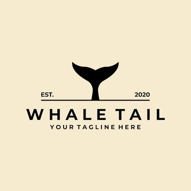 Design de ilustração vetorial de logotipo de ícone de cauda de baleia