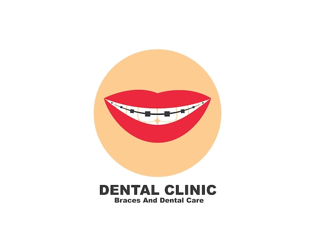 Vetor design de ilustração vetorial de logotipo de ícone de clínica odontológica