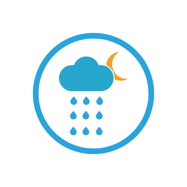 Design de ilustração vetorial de logotipo de ícone de gotas de chuva