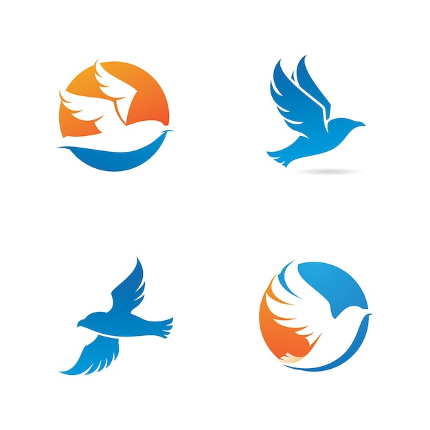Design de ilustração vetorial de modelo de logotipo de pássaro