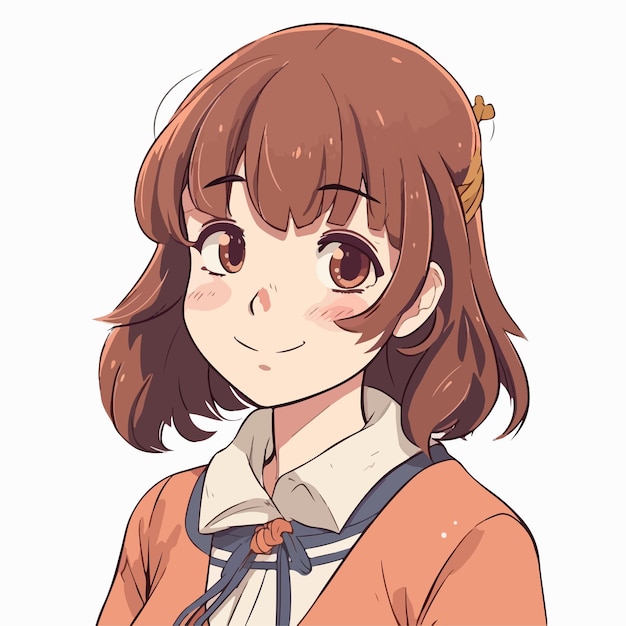 Design de ilustração vetorial de personagem de estilo anime jovem Garota de anime de mangá