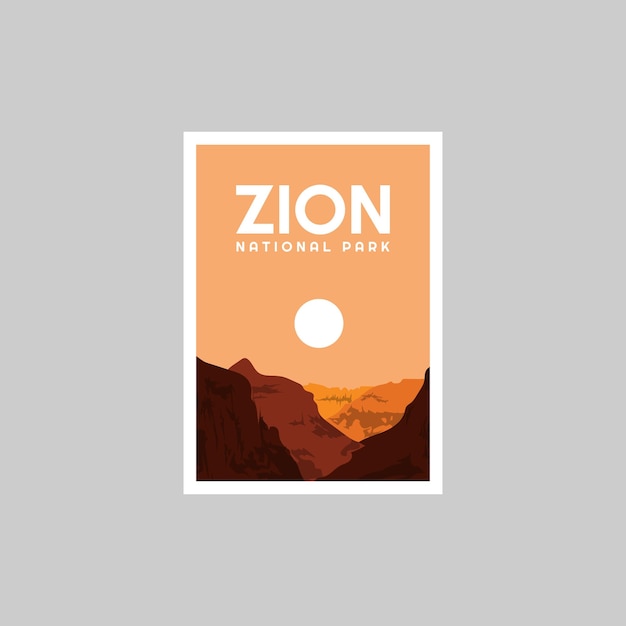 Design de ilustração vetorial de pôster do parque nacional de zion
