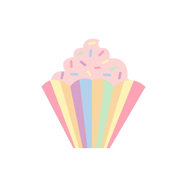 Design de ilustração vetorial de sobremesa de cupcake delicioso