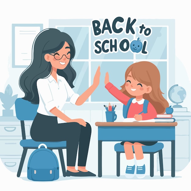Design de ilustração vetorial plana de Back to School