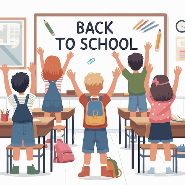 Design de ilustração vetorial plana de Back to School