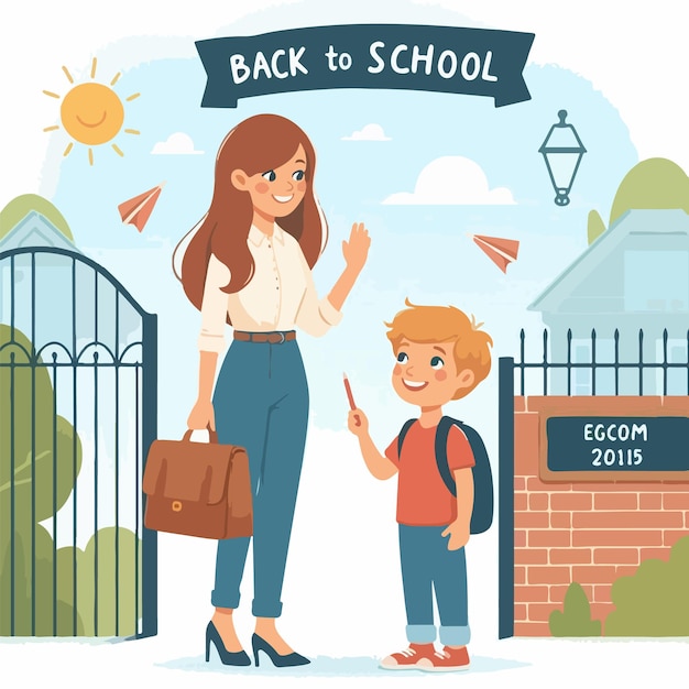 Design de ilustração vetorial plana de Back to School