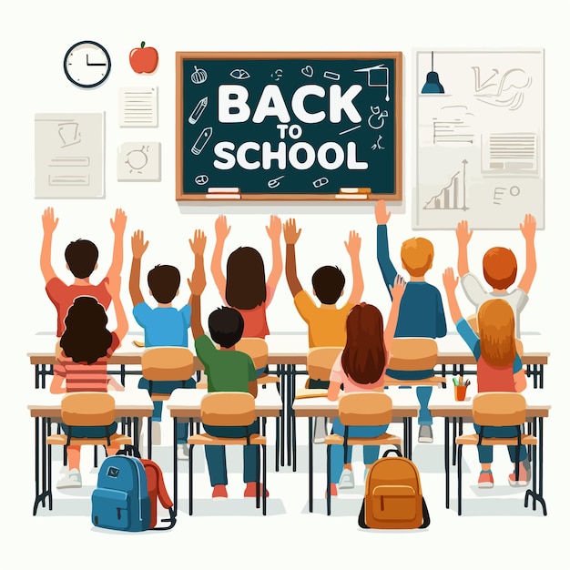 Design de ilustração vetorial plana de Back to School