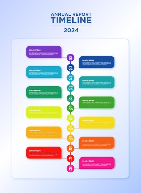 Design de infografias de linha de tempo de negócios glass morphishm style