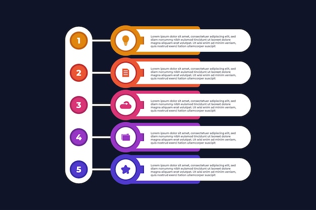 Design de infográfico de negócios de lista numérica