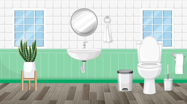 Design de interiores de banheiro com móveis