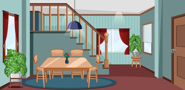 Vetor design de interiores de salas de estar com móveis