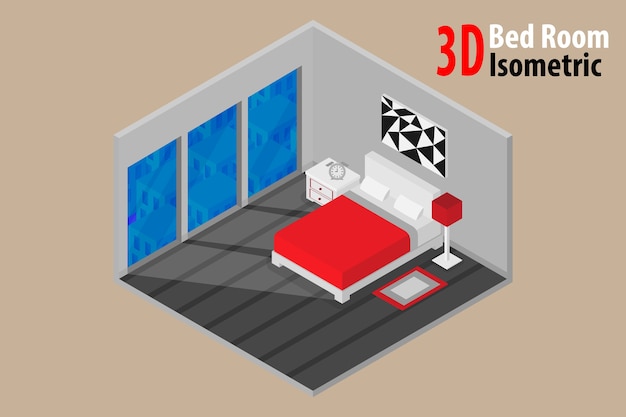 design de interiores quarto com cama e acessório