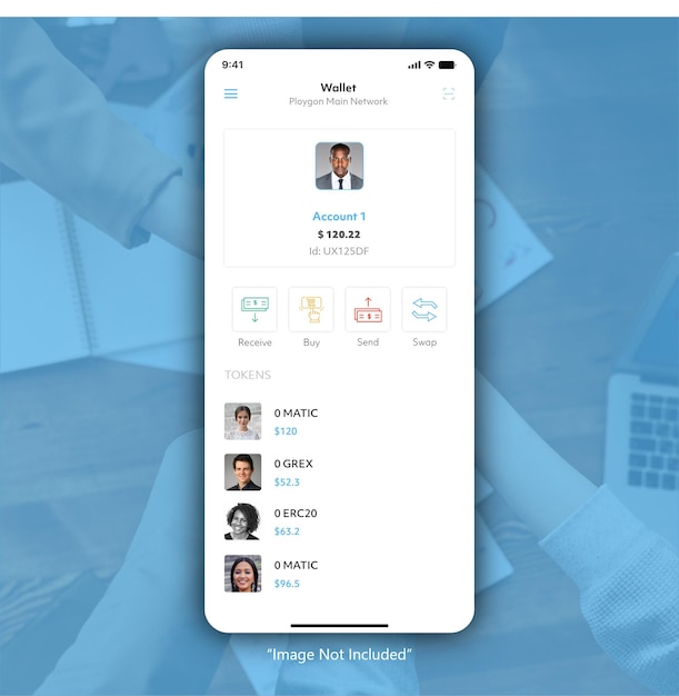 Design de iu do aplicativo wallet