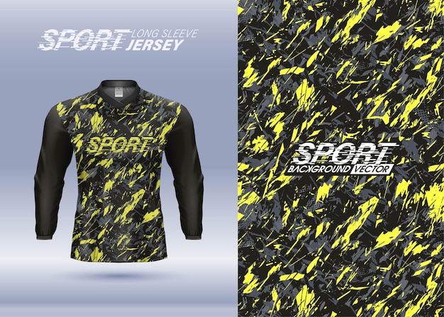 Design de jersey com textura grunge de manga comprida para corrida, futebol, jogos, motocross, ciclismo,