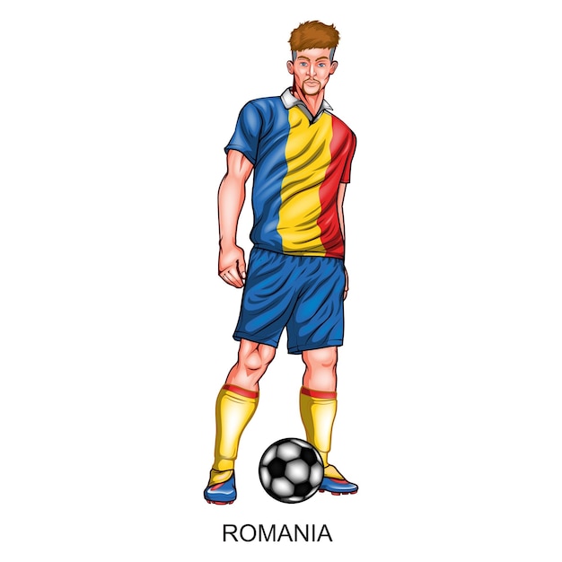 Design de jogador de futebol nacional da romênia