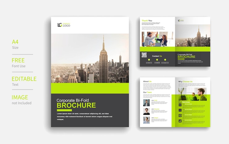 Design de layout de modelo de folheto A4 Bi-fold