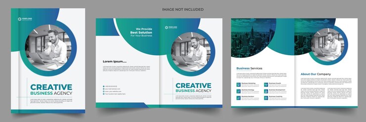 Design de layout de modelo de folheto de perfil de empresa moderno ou design de folheto anual corporativo