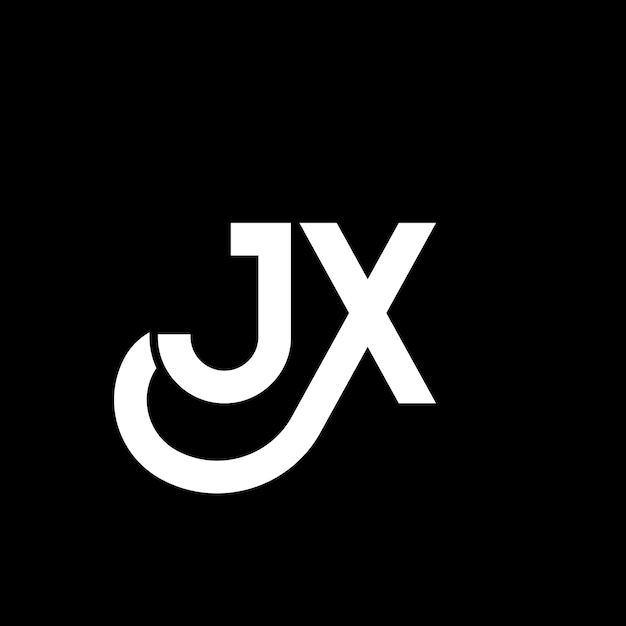 Vetor design de letra jx logotipo em fundo preto jx iniciais criativas conceito de letra logotipo jx letra design jx letra branca design em fundo preto logotipo j x j x