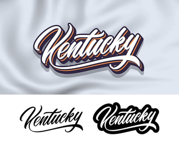 Vetor design de letras de mão de kentucky caligrafia moderna ilustração vetorial vetor de texto de kentucky design de tipografia na moda