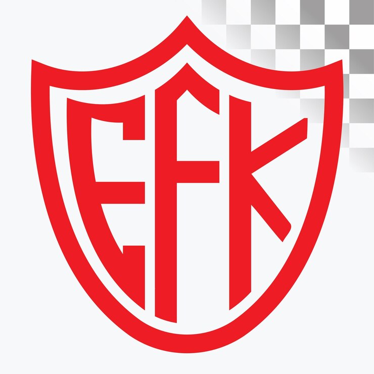 Vetor design de letras do logotipo ffk