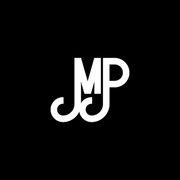 Vetor design de letras do logotipo mp icon de logotipo mp abstract letter mp minimal logo design template m p vector de design de letras com cores pretas logotipo mp