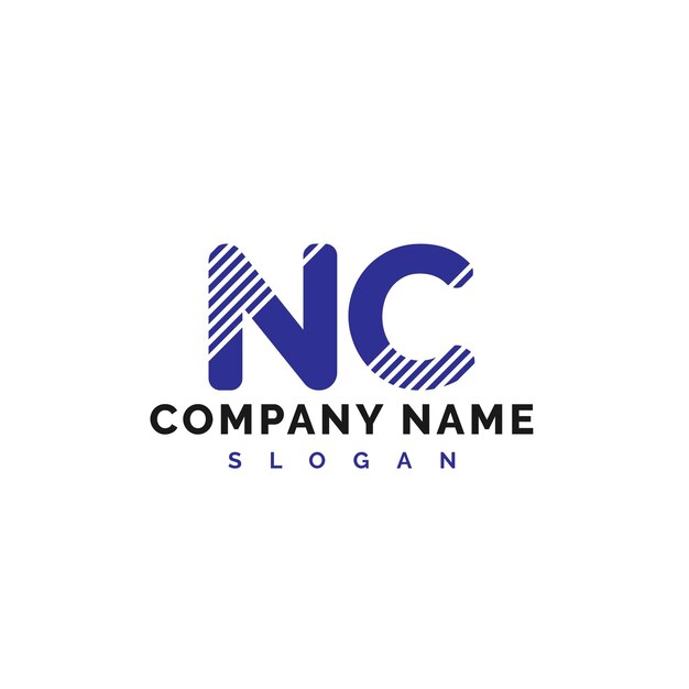 Design de letras do logotipo nc logotipo de letras do nc vector ilustração vector