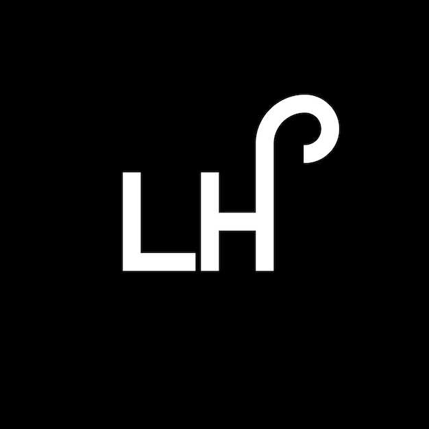 Vetor design de letras lh logo icon de letras iniciais lh icon de logo abstract letra lh modelo de design de logo mínimo l h vetor de design de letras com cores pretas lh logo