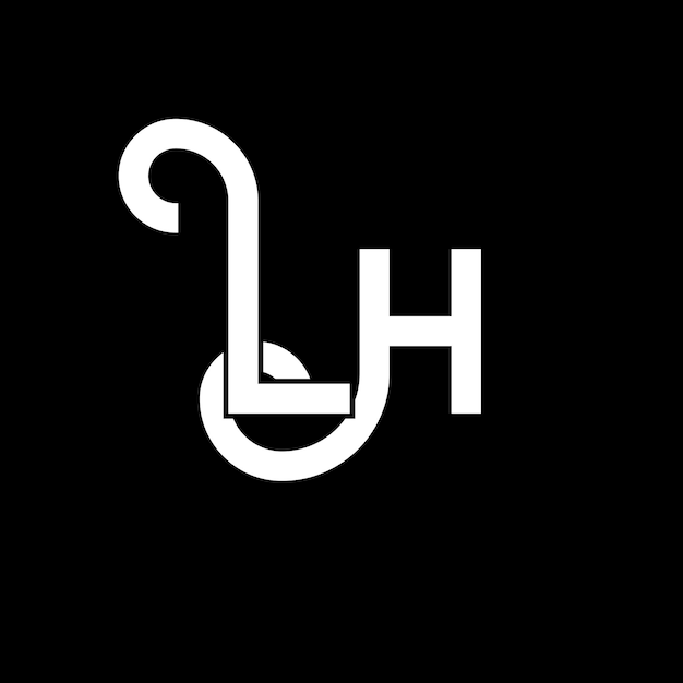 Vetor design de letras lh logo icon de letras iniciais lh icon de logo abstract letra lh modelo de design de logo mínimo l h vetor de design de letras com cores pretas lh logo