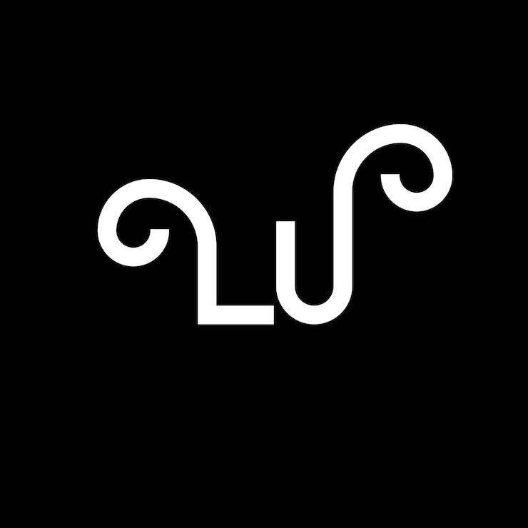 Vetor design de letras lu logo icon de letras iniciais lu icon de logo abstract letra lu modelo de design de logo mínimo l u vetor de design de letras com cores pretas lu logo