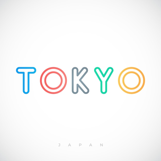 Design de letras tipográficas da cidade capital de tóquio
