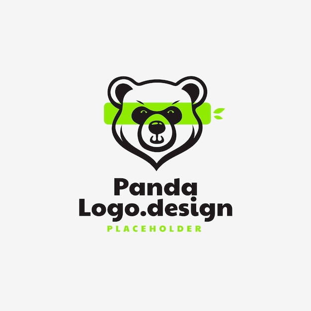 Vetor design de logo do urso panda