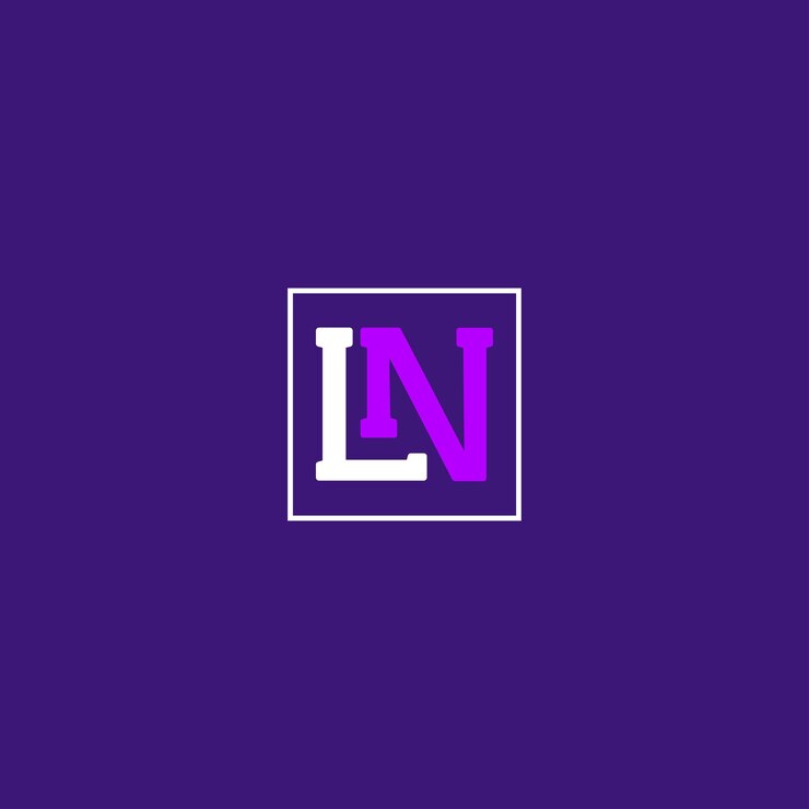 Vetor design de logo simplesmente letra ln dentro de forma quadrada