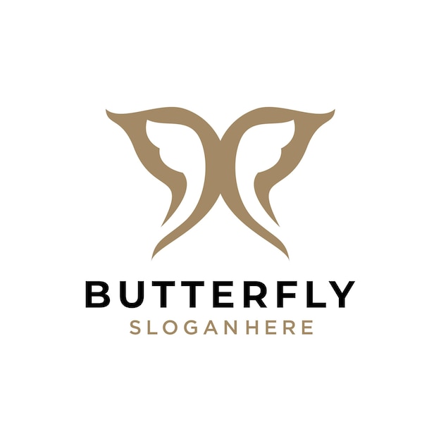 Design de logotipo abstrato borboleta inseto. ilustração de elemento vetorial