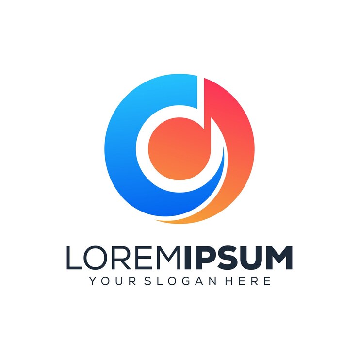 Vetor design de logotipo abstrato colorido música