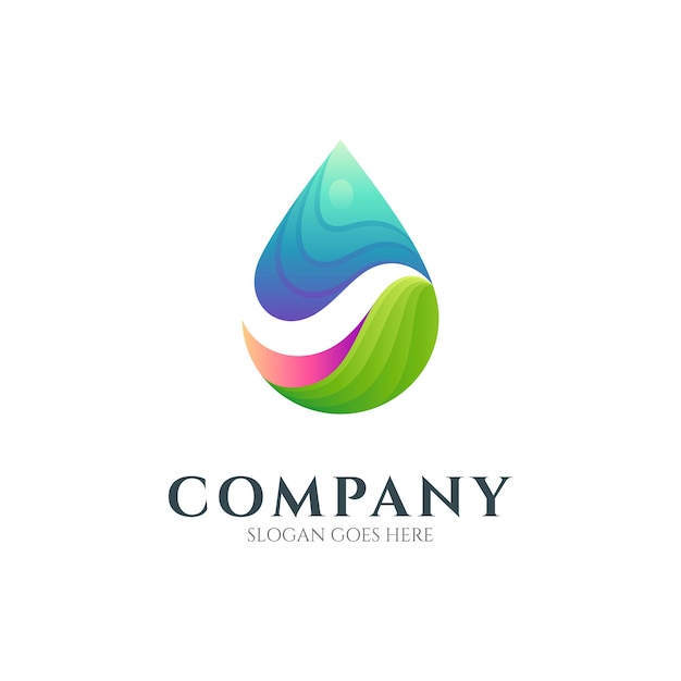 Vetor design de logotipo abstrato de gota d'água