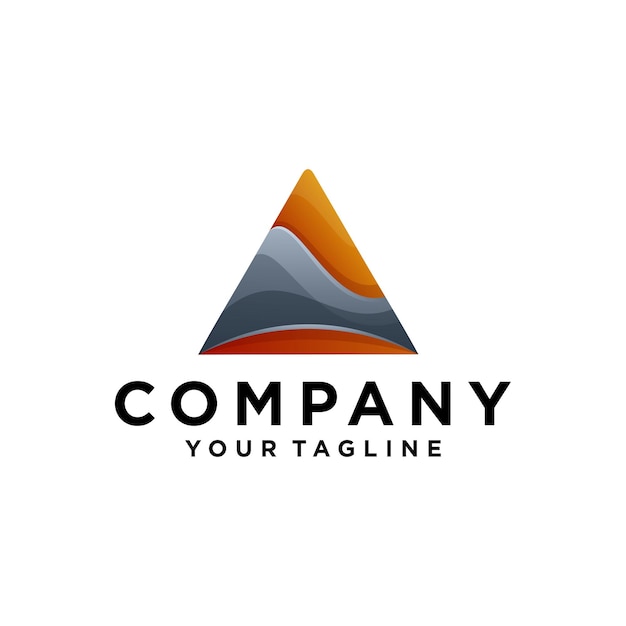 Design de logotipo abstrato de triângulo colorido